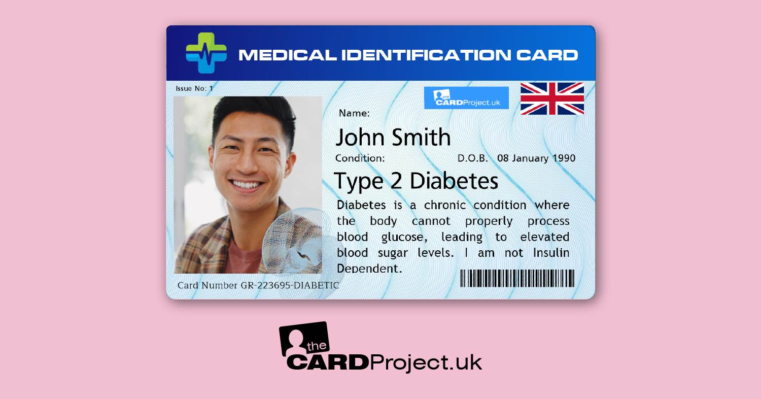 Diabetes Premium Photo Medical ID (type 2) (FRONT)